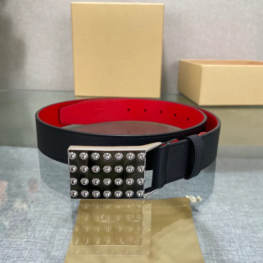 Designer 5A+ Quality Belt Super Stylish Red Upscale CL Real Leather Belts Big Buckle For Men Women Luxurys Genuine Leather Black Red Background Waistb