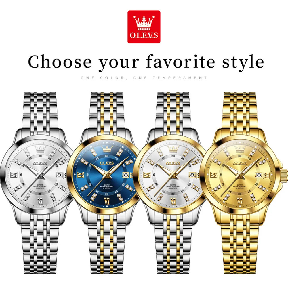 OLEVS 3620 Womens Watches Original Elegant Fashion Quartz Wirtwatch For Ladies Waterproof Luminous Diamond Scale Reloj 251027