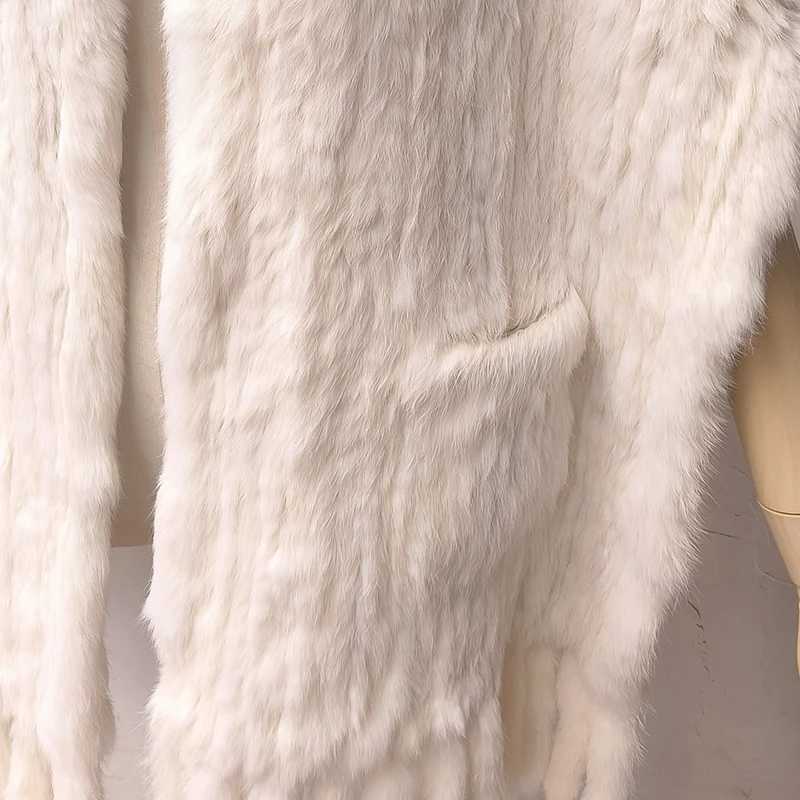 2024 New Autumn Fashion Knitted Fur Shawl Women Winter Real Rabbit Fur Scarf Thick Luxury Shawl With Tassel Ladies Knit Scarfs J251118