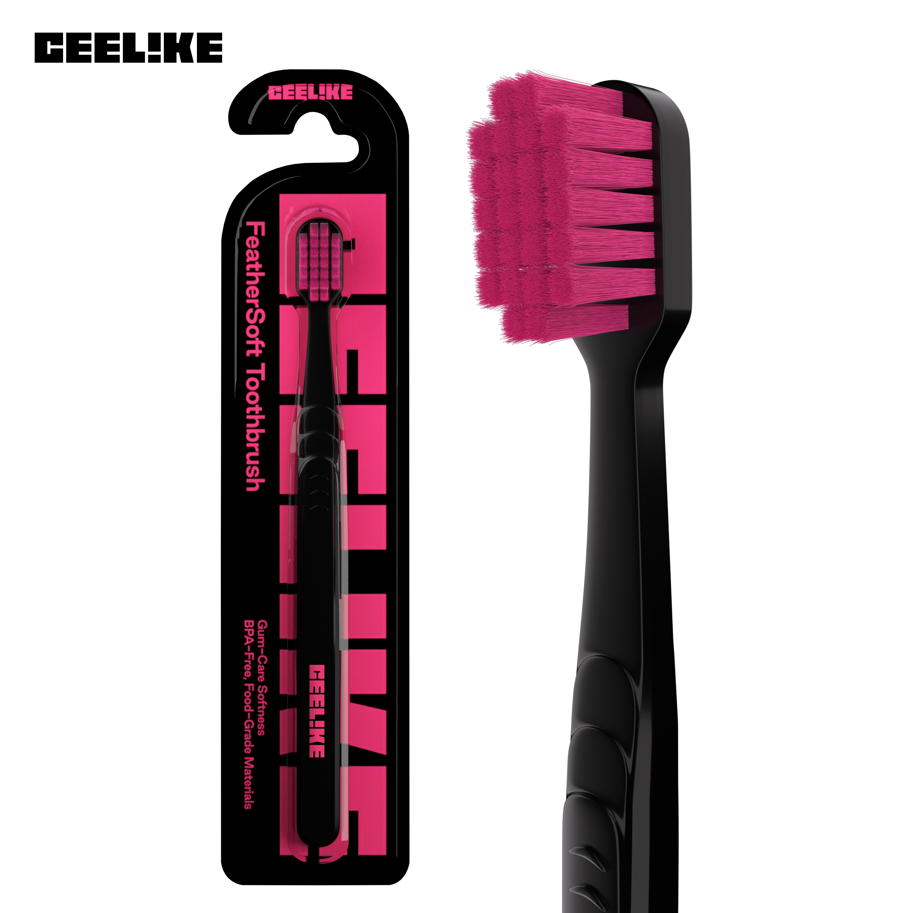 CEELIKE FeatherSoft Toothbrush , Deep Cleaning, Gum Care Softness, BPA-Free, Food-Grade Materials