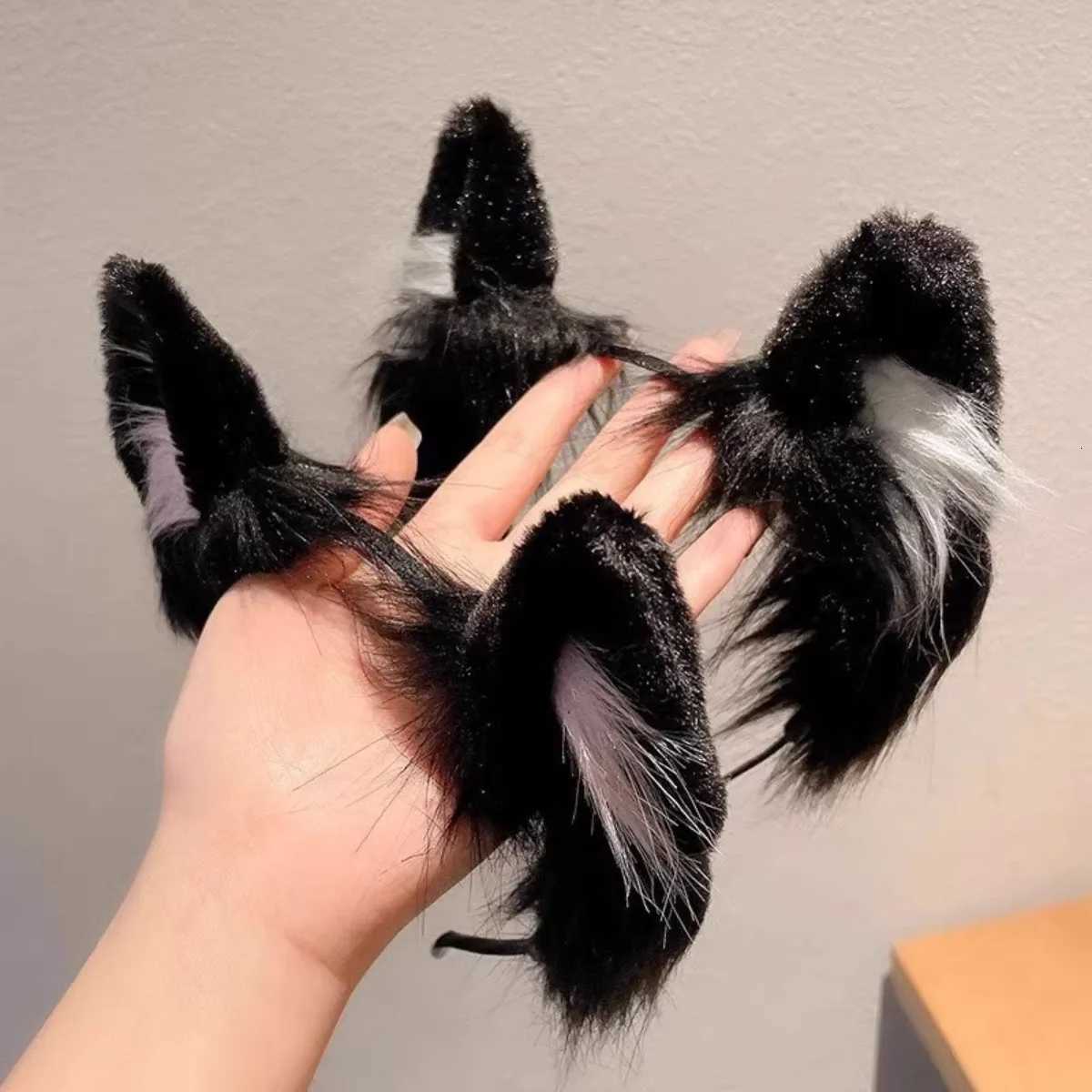 1pcs Cat ear headband Cute plush hairband Holiday dress up Christmas animal Ear hoop hair accessories V251022
