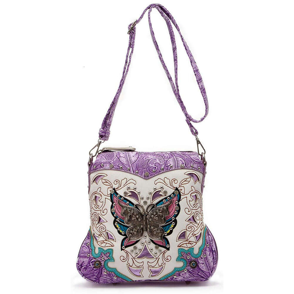 Modern Ladies' Butterfly Flower Women's Crossbody Bag, Equipped With Adjustable Shoulder Straps And Mini Wallet Set, Suitable For Daily Comm