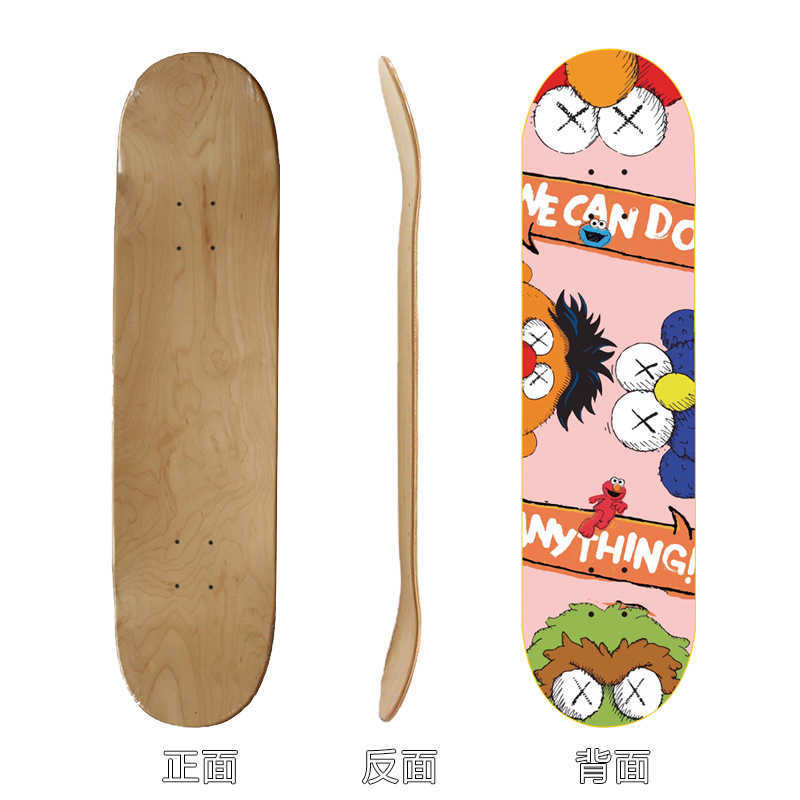 Double Kick Skateboard Full Add Northeast Maple 7Layer Canadian Maple Deck Adult FourWheel Skateboard Professional 318inch W201022