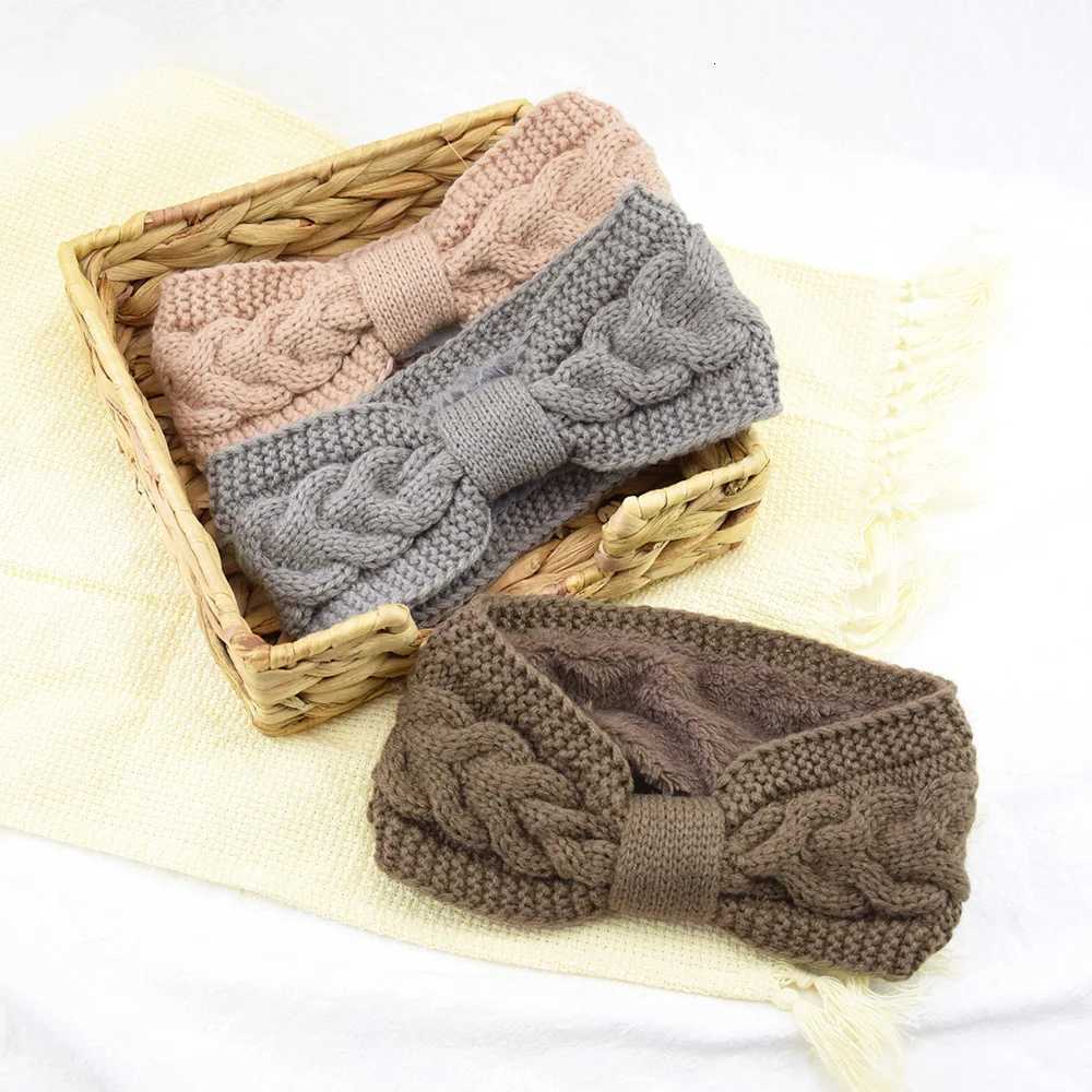 Winter Knitted Headbands for Women Warm Woolen Knitting Ear Warmer Cross Knot Turban Headwear Girls Hair Band Hair Accessories V251022