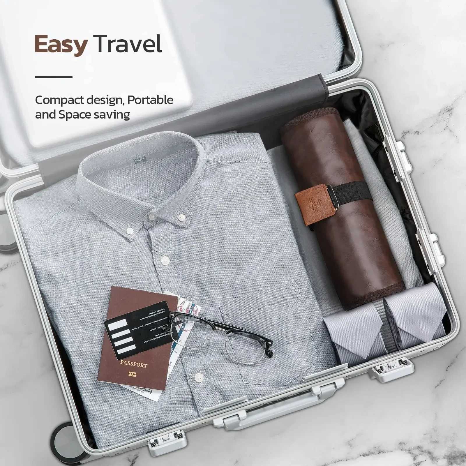 Toiletry Bag for Men Travel Organizer Hanging Bag WaterResistant Bathroom PU Leather Hygiene Bag Roll Up Dopp Kit Shaving BagW251021