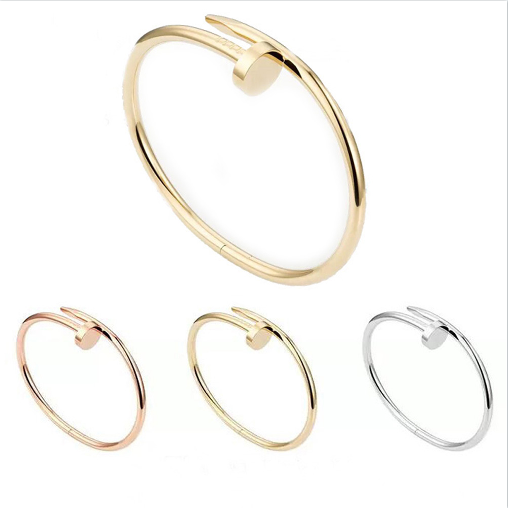 Fashion Nail Bracelet Designer Jewelry Classic Bangle 18K Gold Plated Titanium Steel Diamond for Women Men Bracelets Silver Luxury Jewelrys Braceletes KK1129