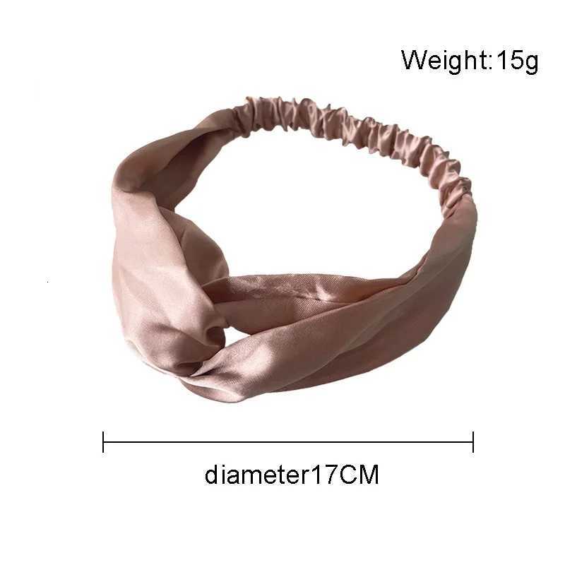 Satin Silk Solid Cross Top Knot Headband Elastic Hair Band Women Girls Scrunchies Hairband Turban Bandanas Hair Accessories New V251022