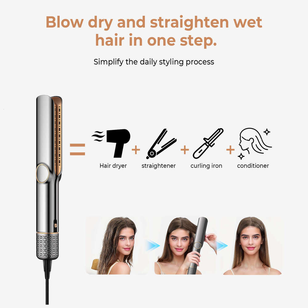 Famous Brand Designer New High Speed Strong Hot Cold Air Straightener Straight Plate Constant Temperature Home Care Business Trip Bia Dry And Wet Hair