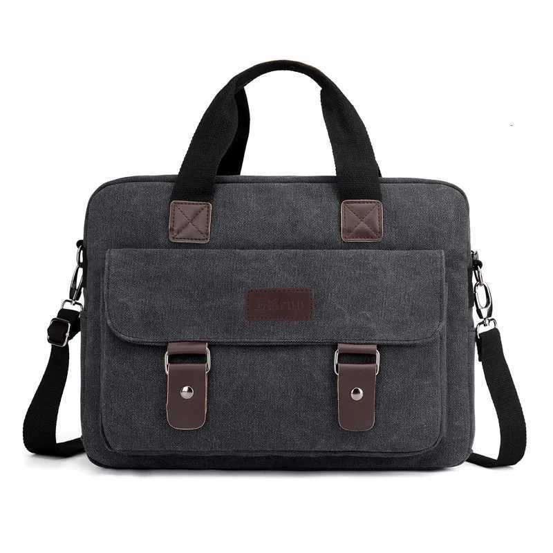 Canvas MenS Briefcase Designer Work Business Casual Large Capacity Student Satchel Tote Handbag Shoulder 14 Inch Laptop Bag W251022