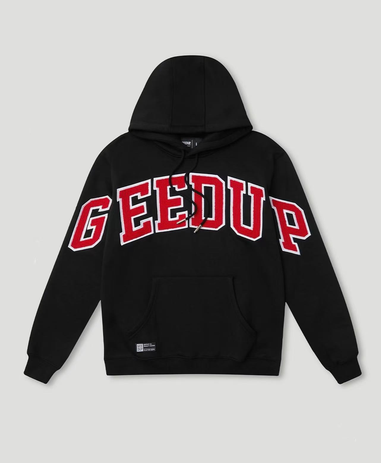 Men's Hoodies American Vintage GEEDUP High-quality Fleece Embroidery Version Hoodie Street Fashion Trend Sweatshirt Women Hip Hop Gothic Casual L