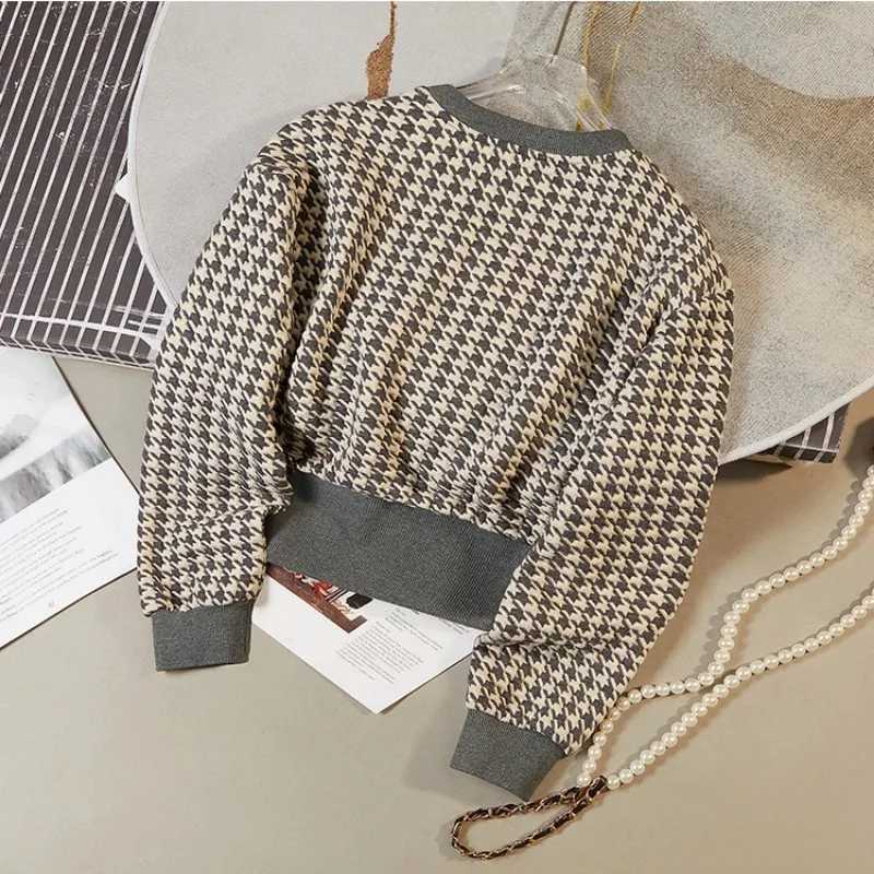 Womens 2025 Autumn and Winter New Style Pullover Round Neck Print Fashionable Casual Wideleg Twopiece SuitT251022