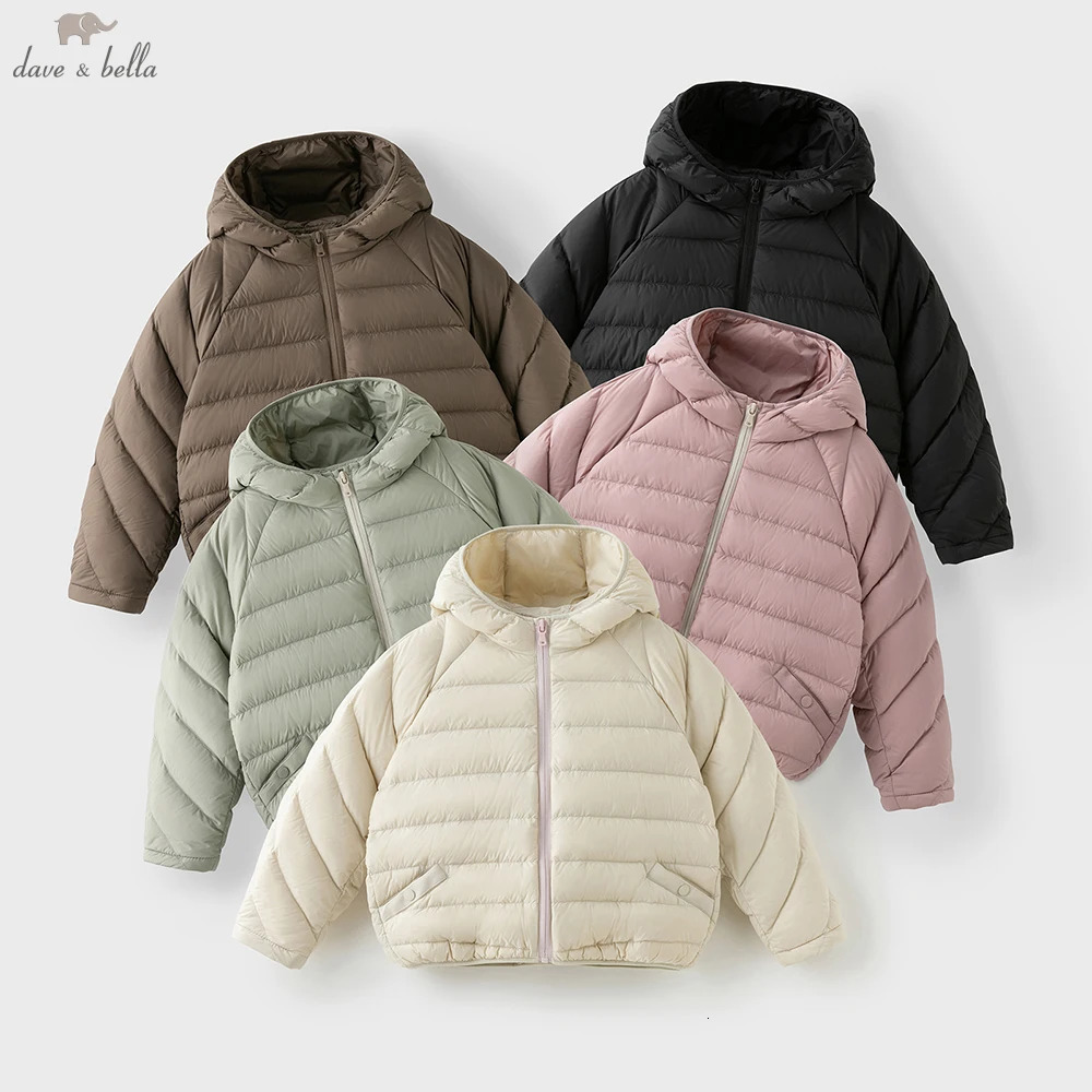 Dave Bella Boys Girls Down Parka Jacket Autumn Winter Warm Coats Children Solid Windproof Overcoat Outdoor Warm DK4254961 251021