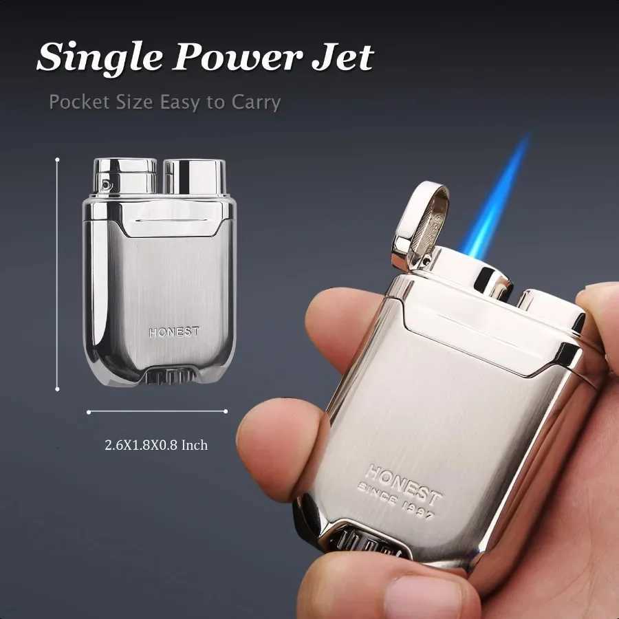 Torch Lighter Butane Windproof Lighter Mens Gifts Lighter for Candle Camping Family Use Sier C251022