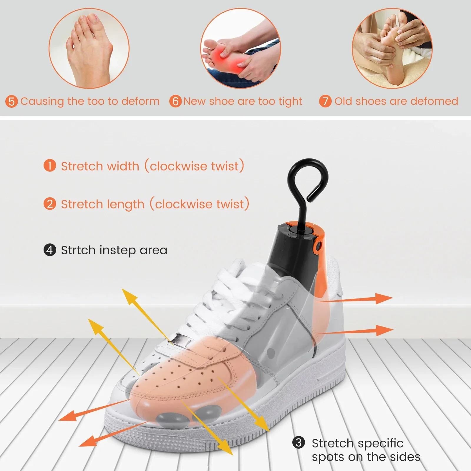 Universal Shoe Stretcher Boot Trees Adjustable Flats High Heel Sneaker Shoe Boot Widener Stretcher With Shoe Horn for Men Women251021