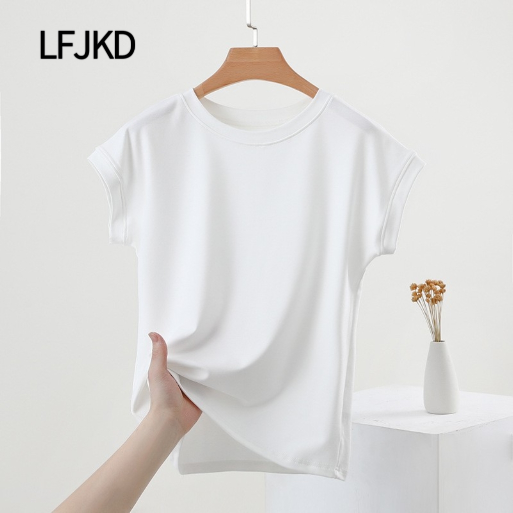 K2349 Women's short cotton T-shirt women's short sleeve 2025 summer new loose slim versatile belly-baring top sexy hot girl