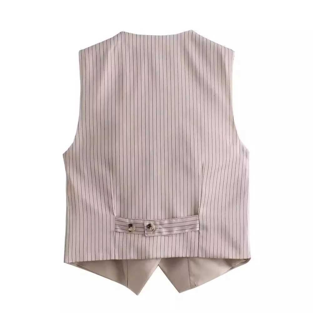 PRINTKAOIR Womens suit and pants fashion vest khaki high waisted straight leg pants set 2024 autumn hot saleT251022