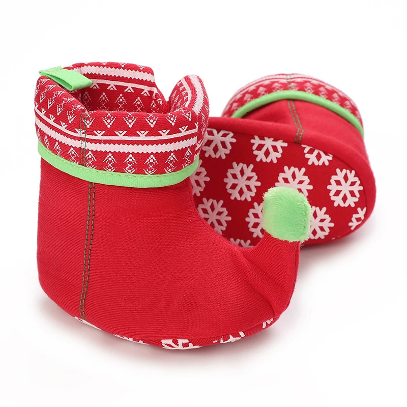 Infant born Booties Santa Foot Socks Baby Christmas Boots Lovely Snowflake n Winter Warm Slippers AntiSlip Shoes 251022