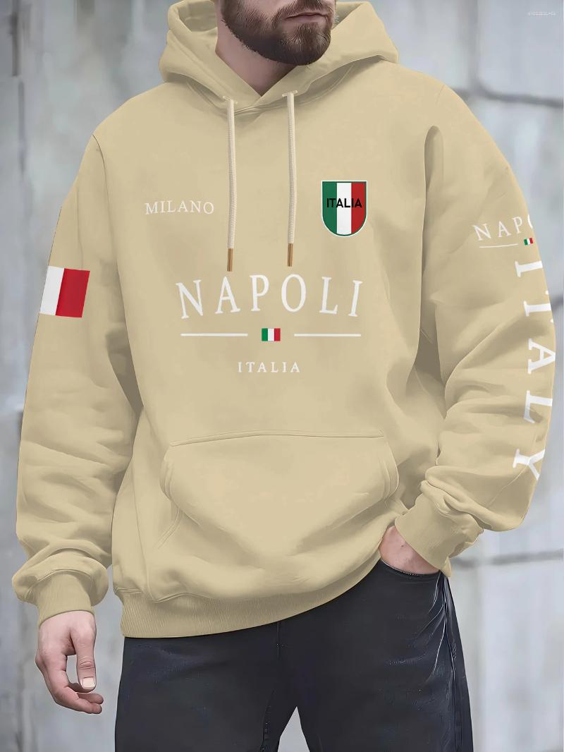 Men's Hoodies The Hoodie With NAPOLI Letter-printed Casual Adult Long-sleeved Sweatshirt And Pullovers In Autumn Of 2025