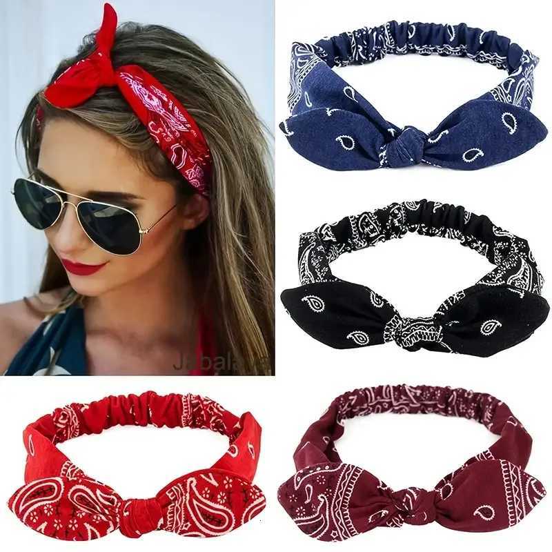New Women Suede Soft Solid Print Headbands Vintage Boho Cross Knot Elastic Hairbands Bandanas Girls Hair Bands Hair Accessories V251022