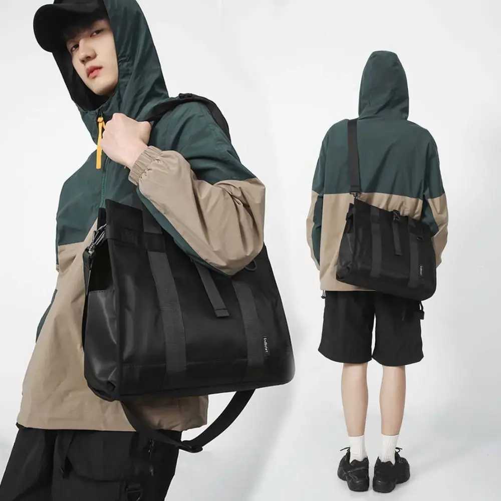 Large Capacity Oxford Briefcase Multifunctional Waterproof Men Handbag Solid Color Portable Oxford Crossbody Bag W251022