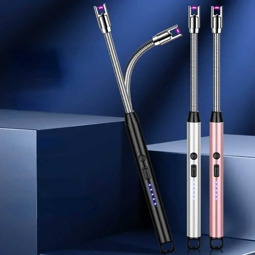 Kitchen USB Electric Arc Lighter Rechargeable Windproof BBQ Flameless Plasma Candle Long Lighters Hose Gas Stove Ignition Gun C251022
