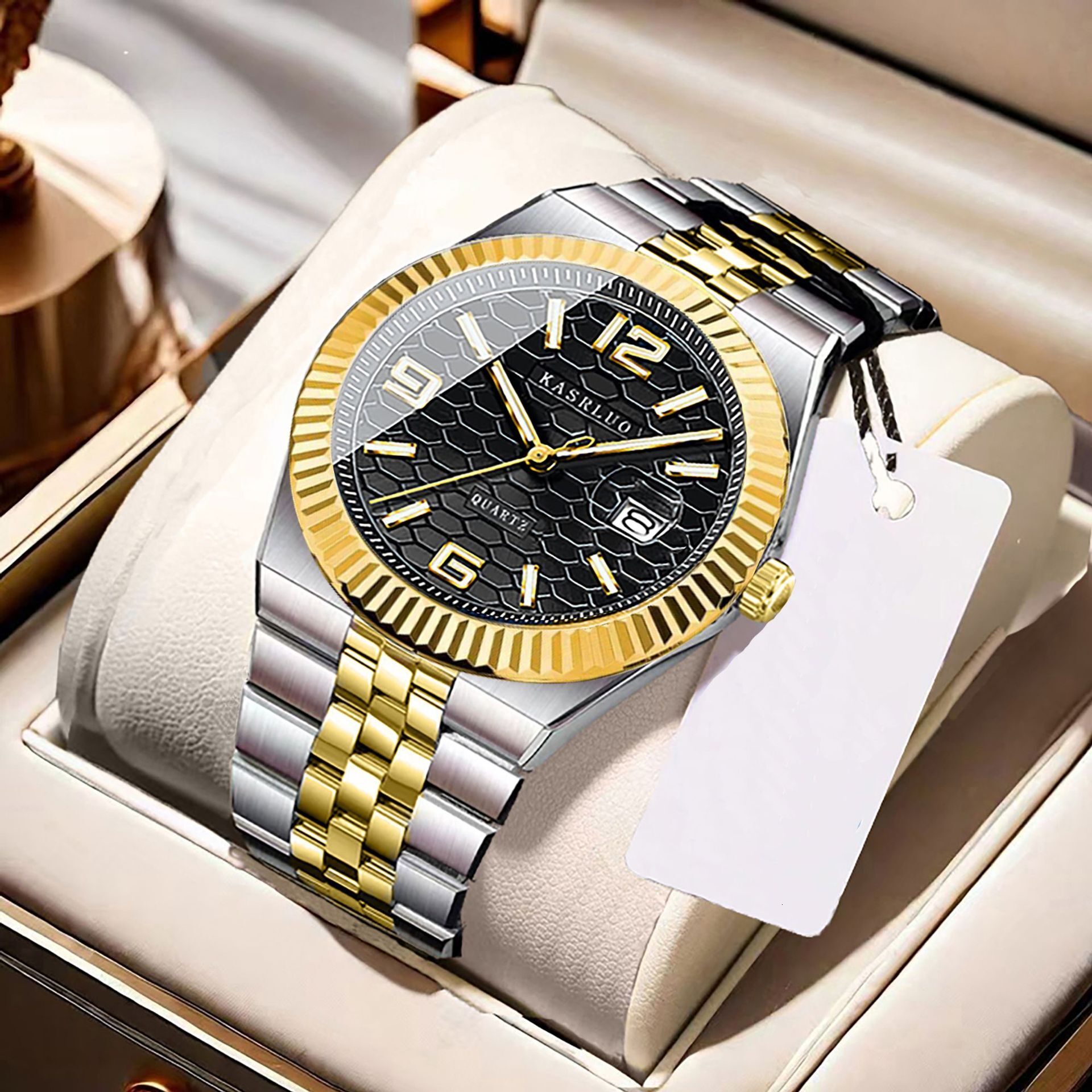 Designer Watch 2025 Men's Watch New Stainless Steel Luxury Watch Waterproof Non-mechanical Luminous Calendar Fashion Steel Band Quartz Watch