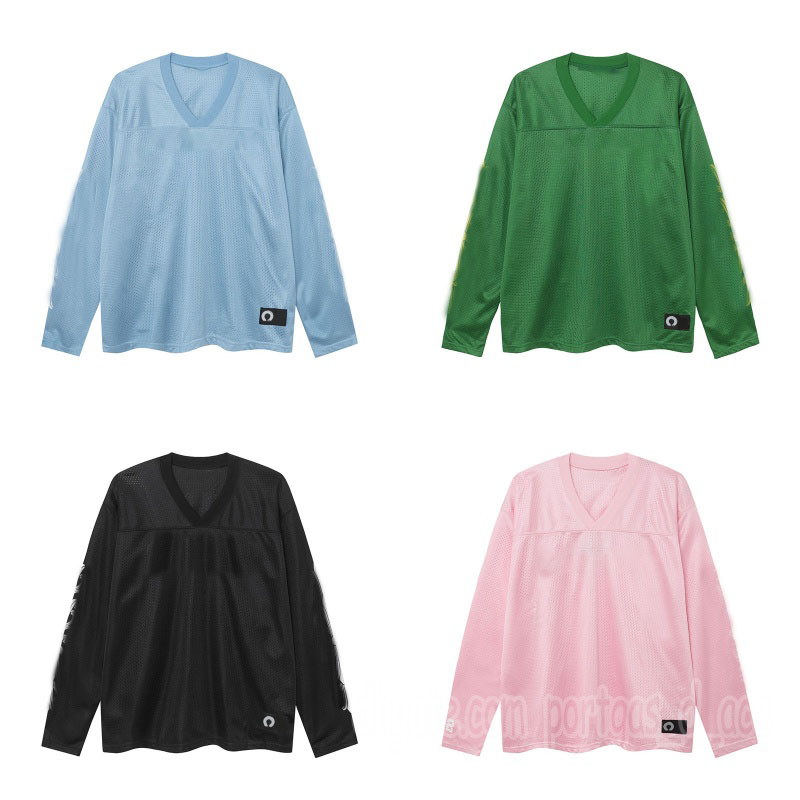 Luxury Women Mesh Tops Designer Men Long Sleeve Tees Summer Sporty Lovers Black t Shirts