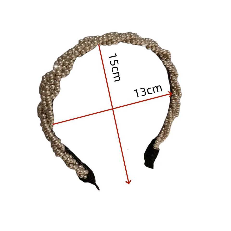 1PCBraided Pearl Headbands with Sparkling Accents Stylish Hair Hoops for Ladies Trendy Hair Decor for Parties Daily Wear V251022