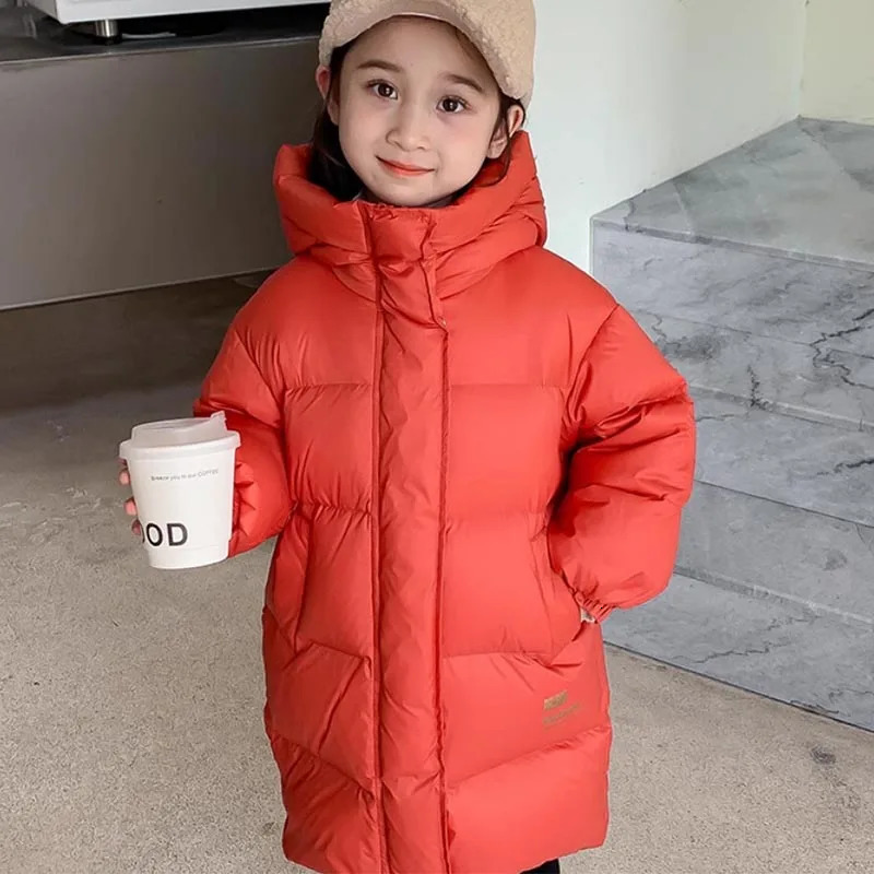 30 Kids Winter Girls Padded Jackets Thick Warm Waterproof Shiny Hooded Coats Children Outerwear Clothes Teen Parka 514 Years 251021