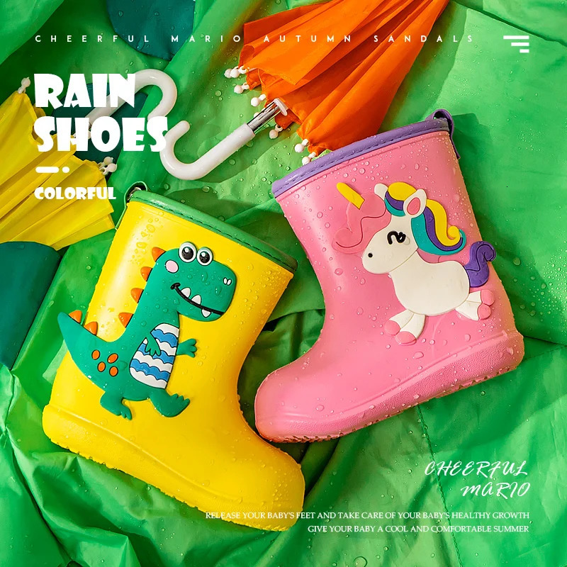 Children Rain Boots Baby Boys Girl EVA Nonslip Outdoor Cartoon Dinosaur boots for Kids Waterproof Shoes Water girl 251022