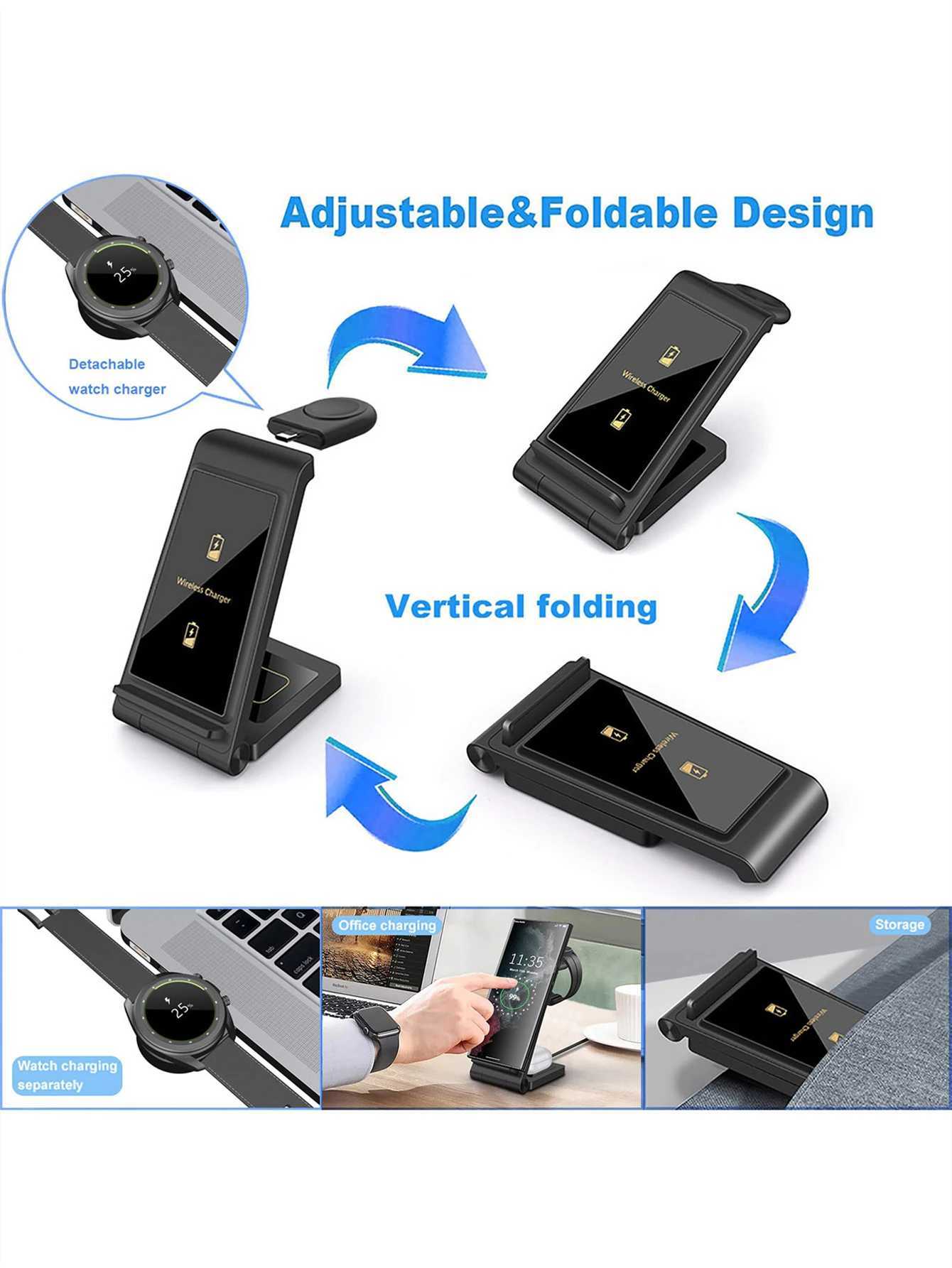 3 in 1 Wireless Charger for S24 S23 UltraS22S21Note 20Z Flip 6Z Fold 6 Fast Charging Station for Galaxy Watch 7 Pro J251114