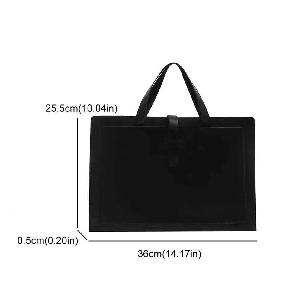 New Solid Color File Tote Bag Office PU Leather Briefcase Casual Business Laptop Handbag Men Women W251022