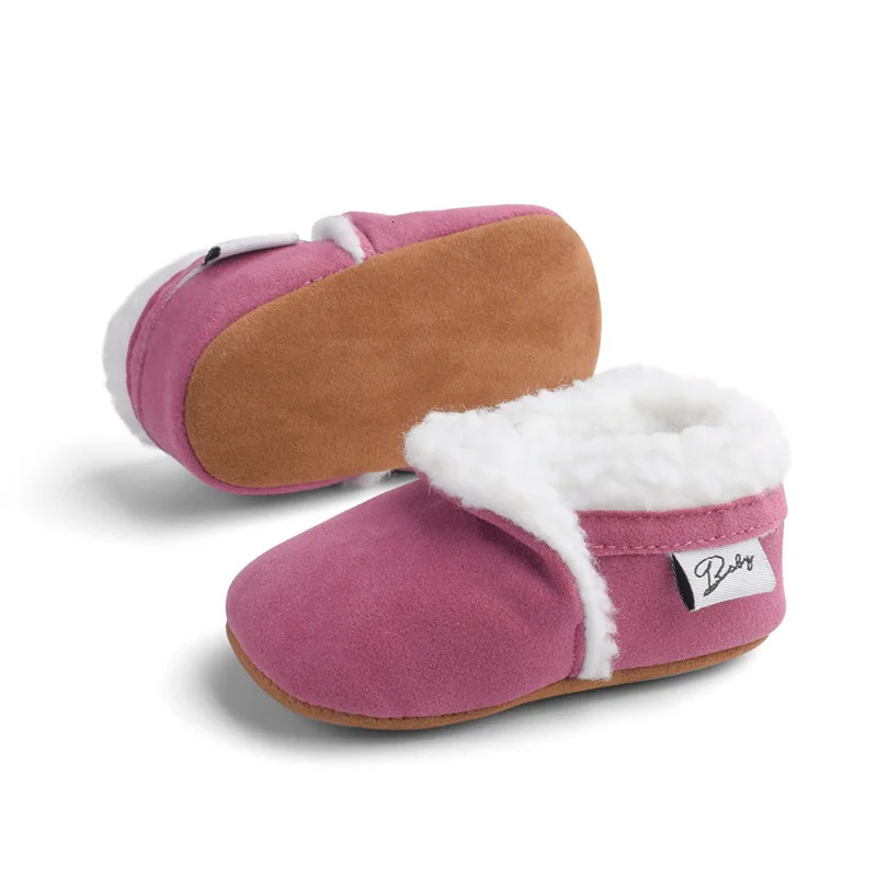018M Baby First Walkers Fleece Bootie Warm Autumn Boys Girls Soft Slippers Winter Infant Kids Shoes 251022