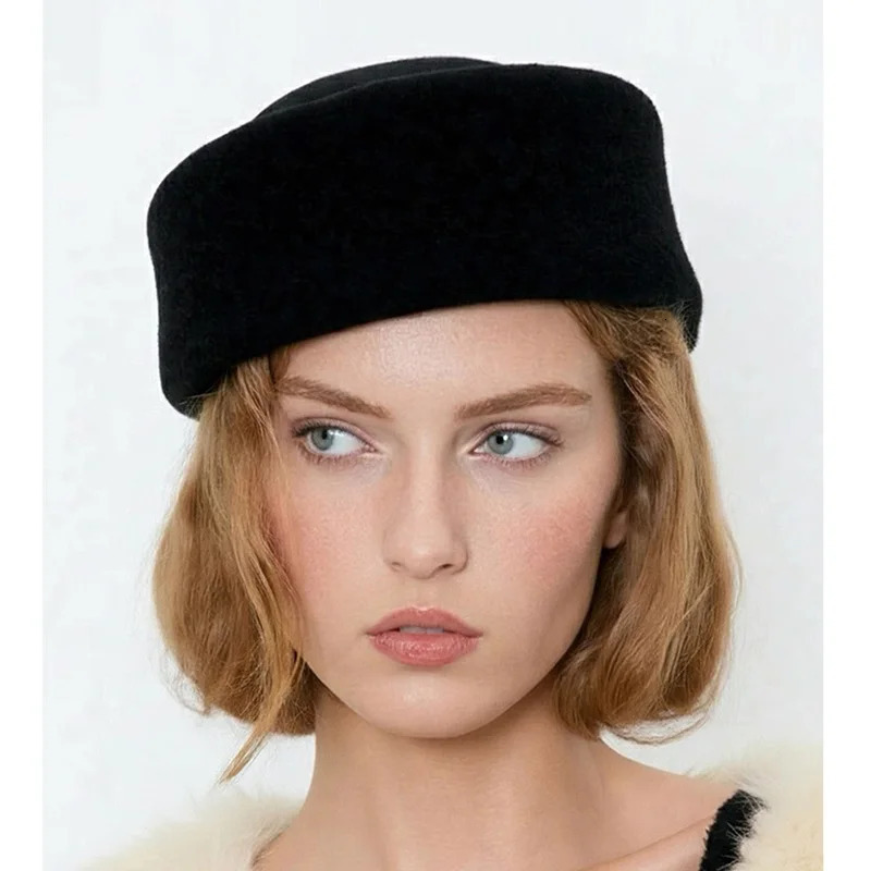 Retro Flight Attendant Ball Hat Womens 100 Wool Felt Beret Party Charming Hat Wedding Cocktail Party Medicine Box Hat251029