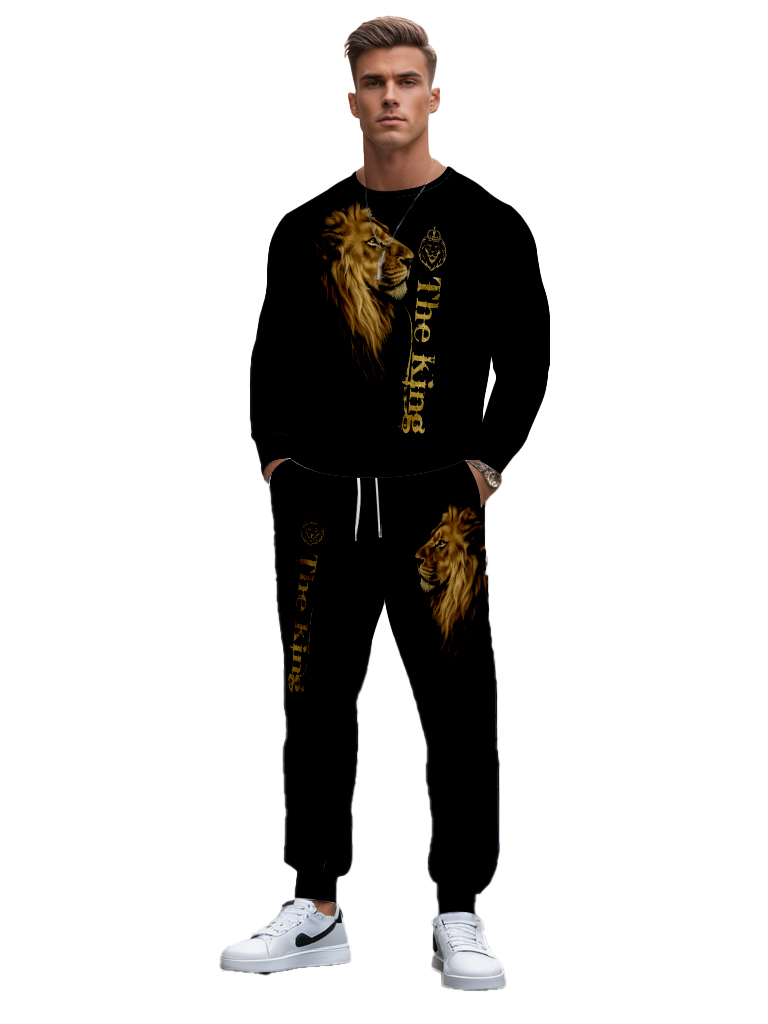 Men's Ankle-Length Knitted Cotton Blend Long Sleeve Sweatshirt Brown round Neck Casual T-Shirt Comfortable Outdoor Wear - YLWY00121