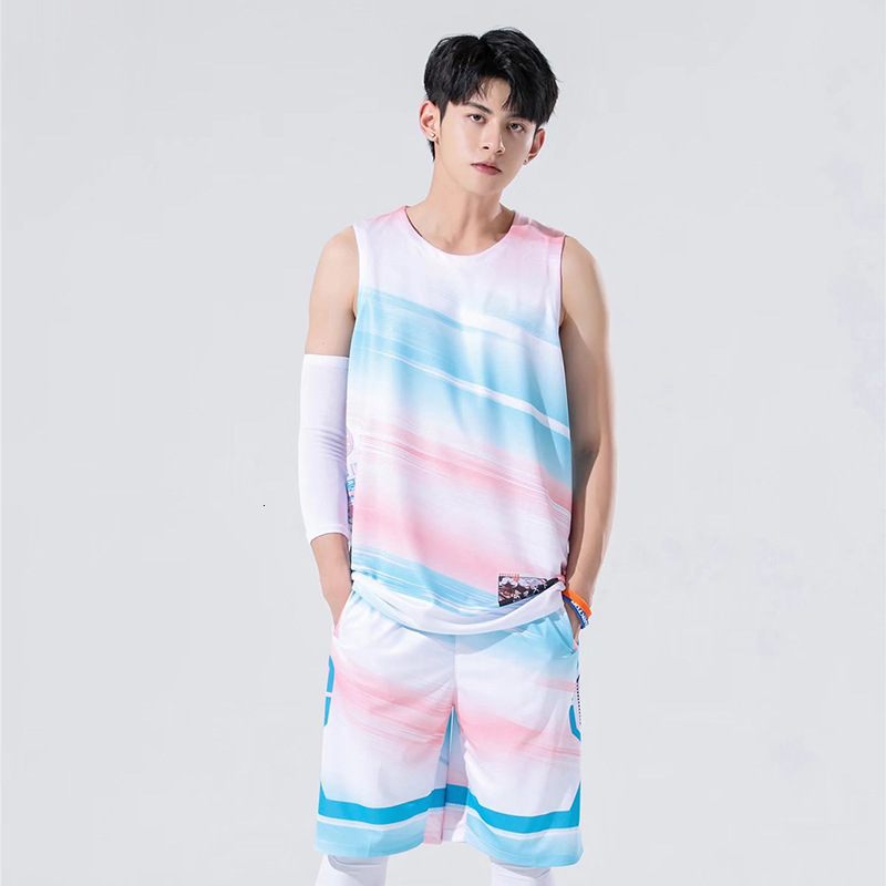 Mens set Sports and leisure Custom Fans Basketball Jerseys game team Short sleeve uniform training Vest and shorts kit 240527