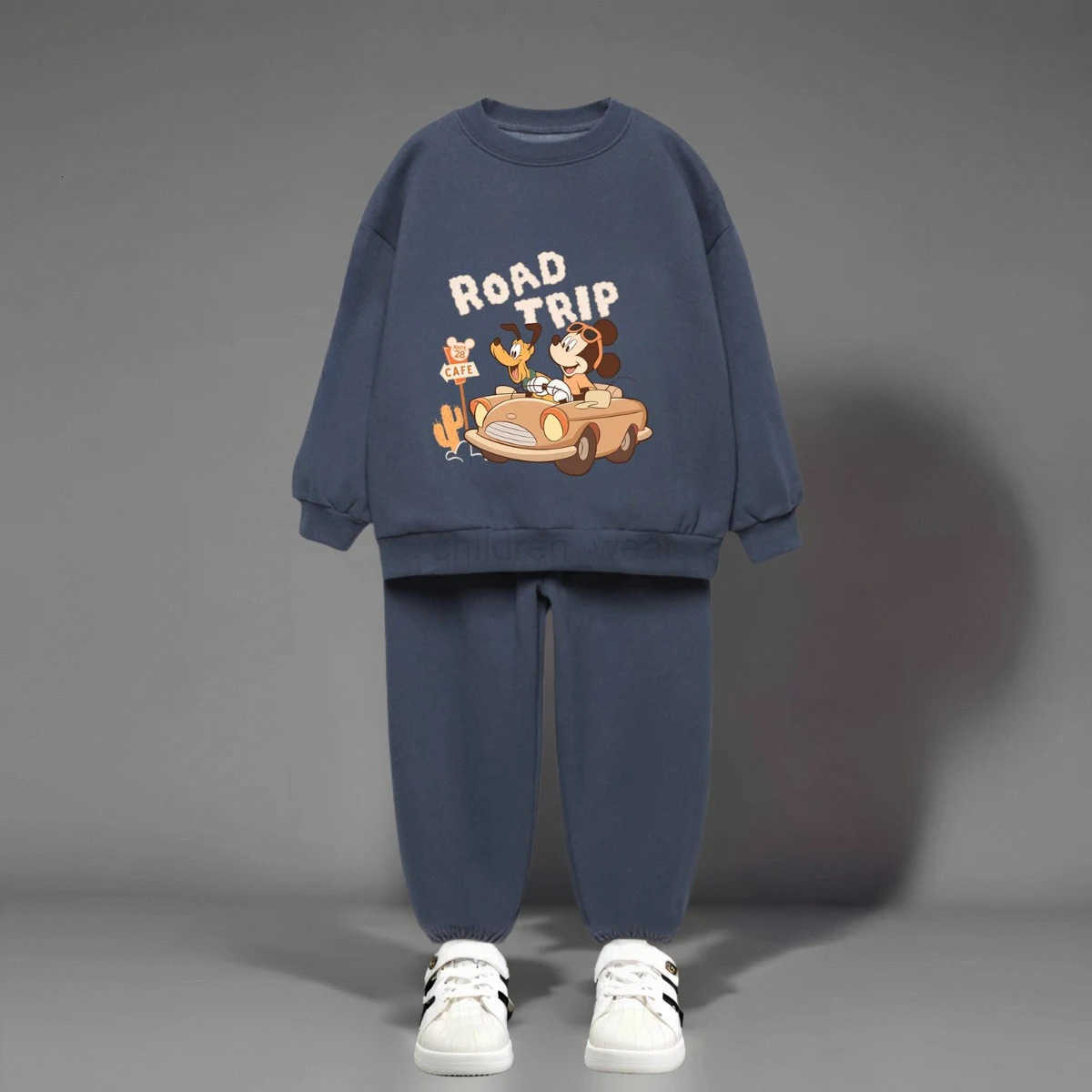 Disney Mickey Pattern Boys Casual Tracksuit Outfits Fashion Loose Cartoon Sweatshirt Pants Kids 2 Piece Set Autumn Clothing New H251022