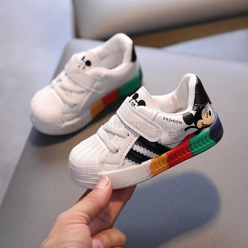 Disney Spring And Autumn Boys And Girls Baby Walking Shoes Soft Sole Board Shoes Childrens Single Shoes Anti Slip And Breathable Sneak H251022