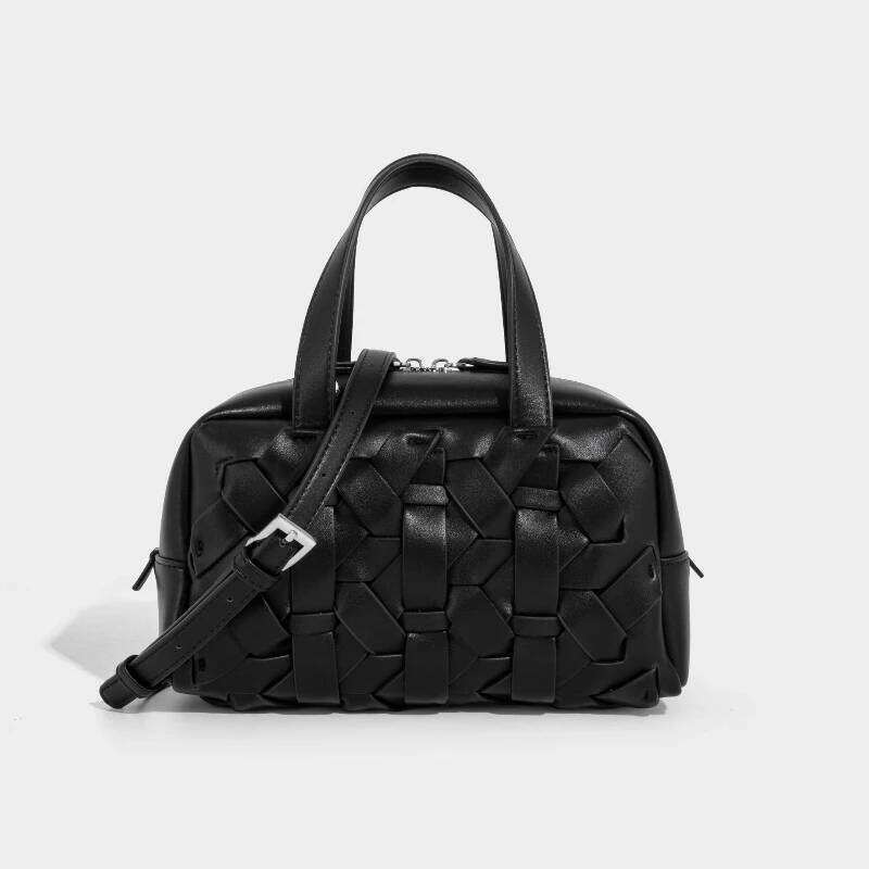Women's Handmade Woven Pillow Handbags PU Leather Adjustable Strap Single Shoulder Crossbody Large Capacity Underarm Bag Suotong1022