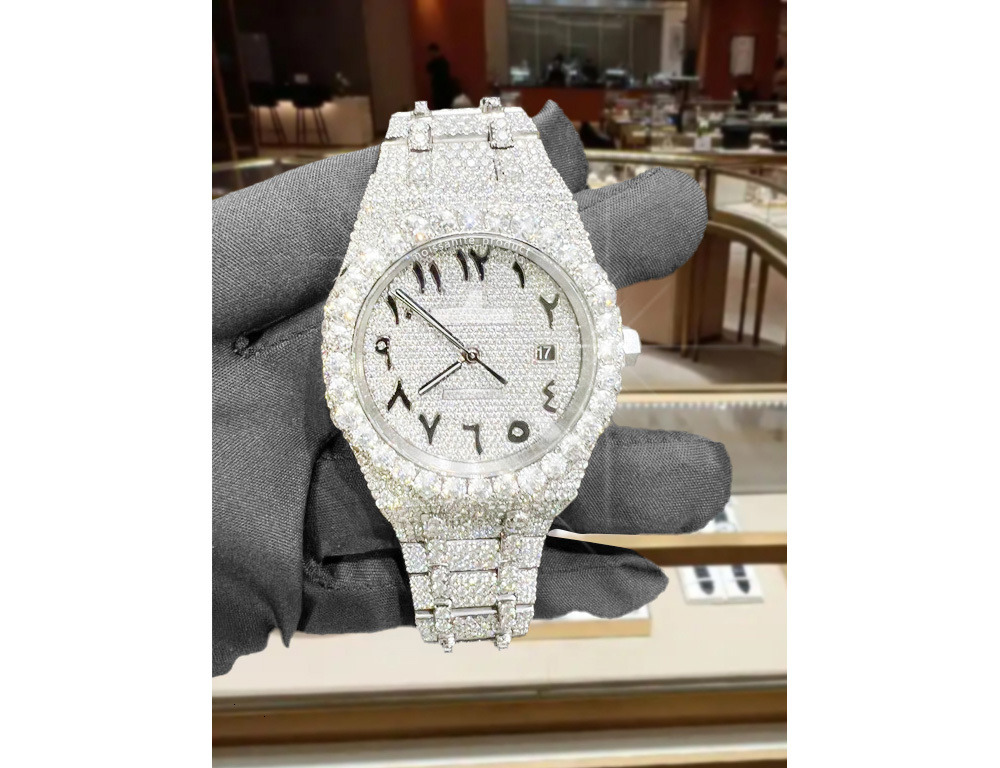 Extraordinary diamond setting Moissanite watches, all ice crystal, automatic watches, designer men's and women's watches, stainless steel luxury