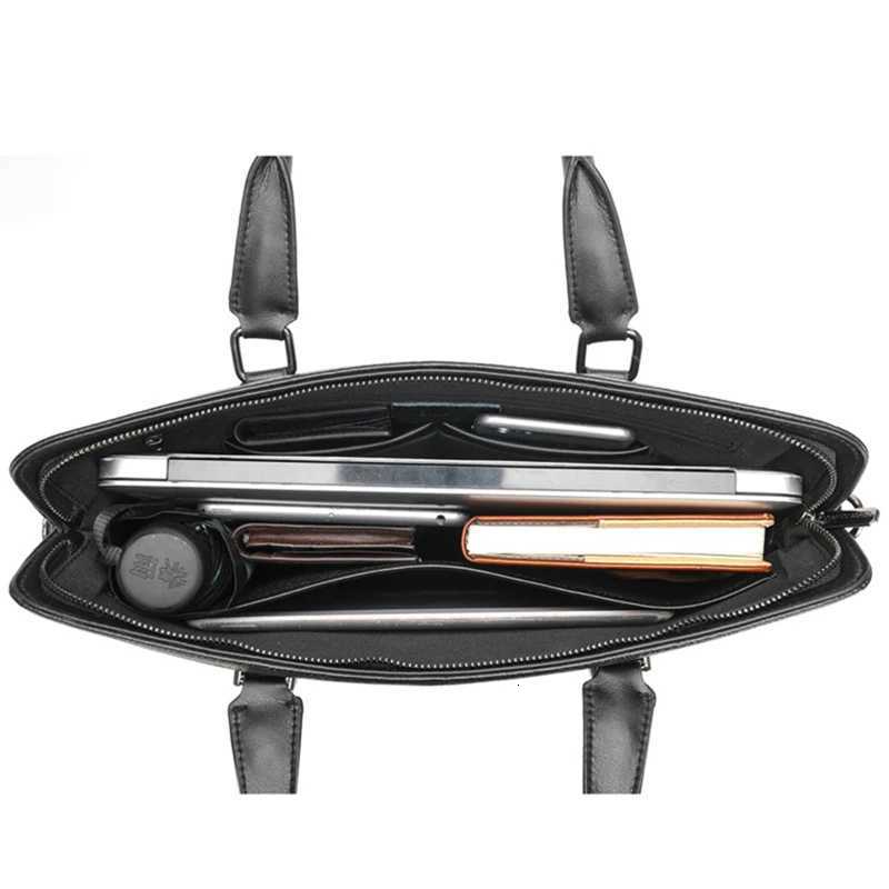 Fashion Designer Briefcase Man Genuine Leather Handbag Laptop 14 Shoulder Business Messenger Work Side Bag Documents Suitcase W251022