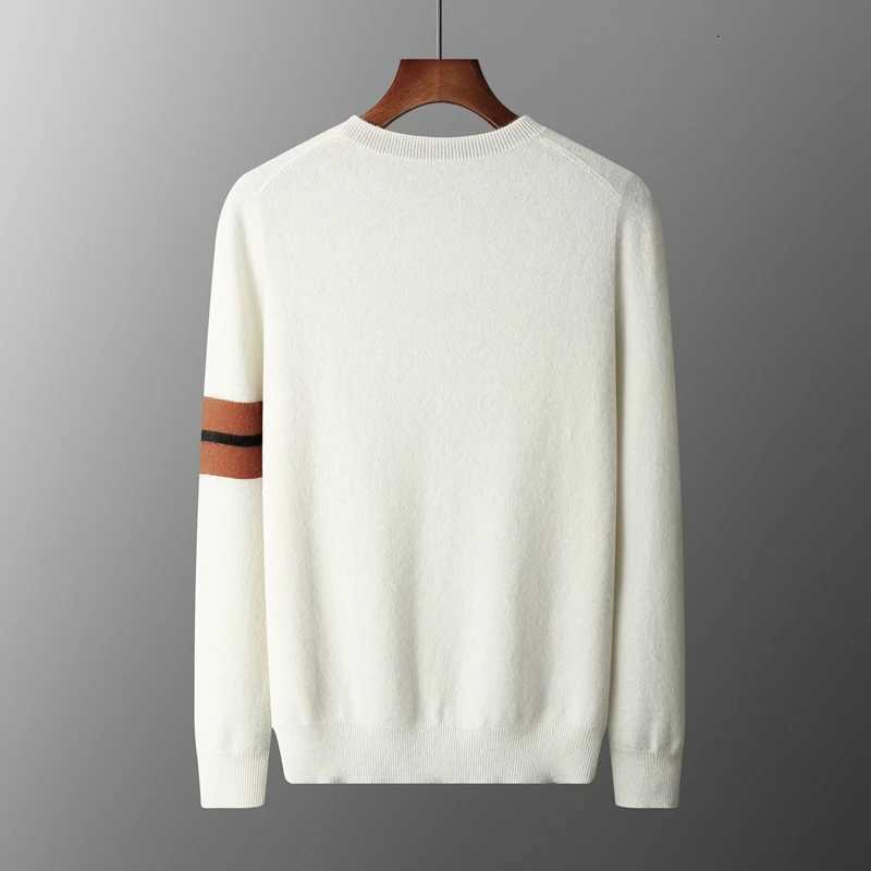 Autumn Winter Mens ONeck Pullover Sweater 100 Cashmere Simple Basic Knitwear Cashmere Solid Color Clothing Casual Warm TopsXJ251022