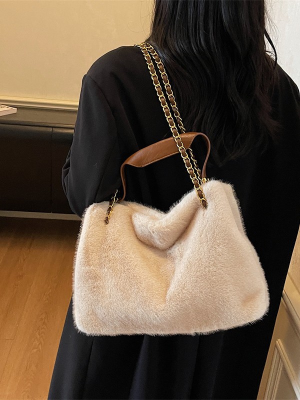 Maomaobao new Autumn and Winter Imitation Rabbit Fur Handbag Trendy Fashionable Versatile Chain Shoulder Crossbody Bag