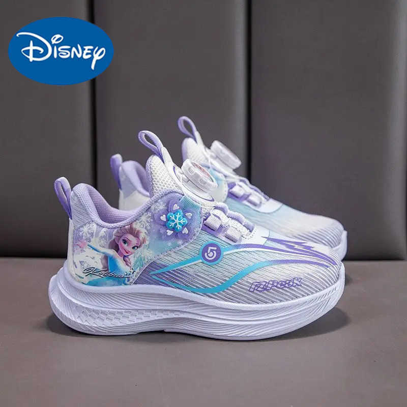 Disney Frozen Children Sneakers For Girls Shoes Princess Elsa Kids Running Leather Student Sports Purple Shoes Size 2738 H251022