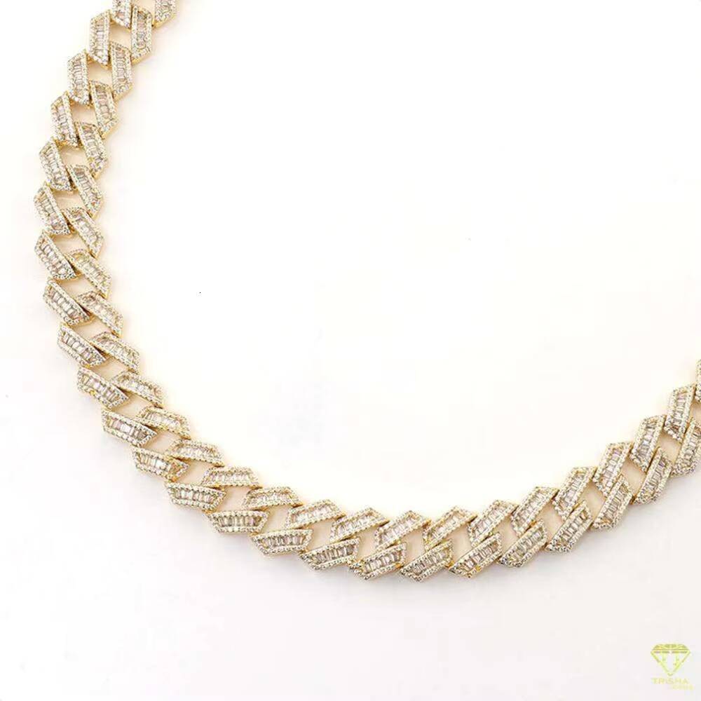 Indian Manufacture Moissanite Diamond Cut Cuban Link Chain for Daily Wear or Street Style and Parties for Bulk Quantity