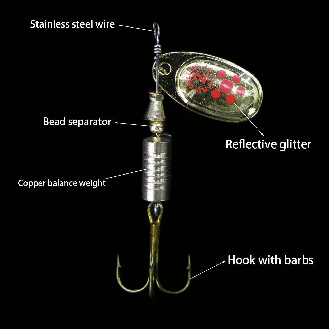 Spinner Baits Fishing Lures Treble Hook Metal Blade Spinners MultiColor Kit Bass Accessories 251022
