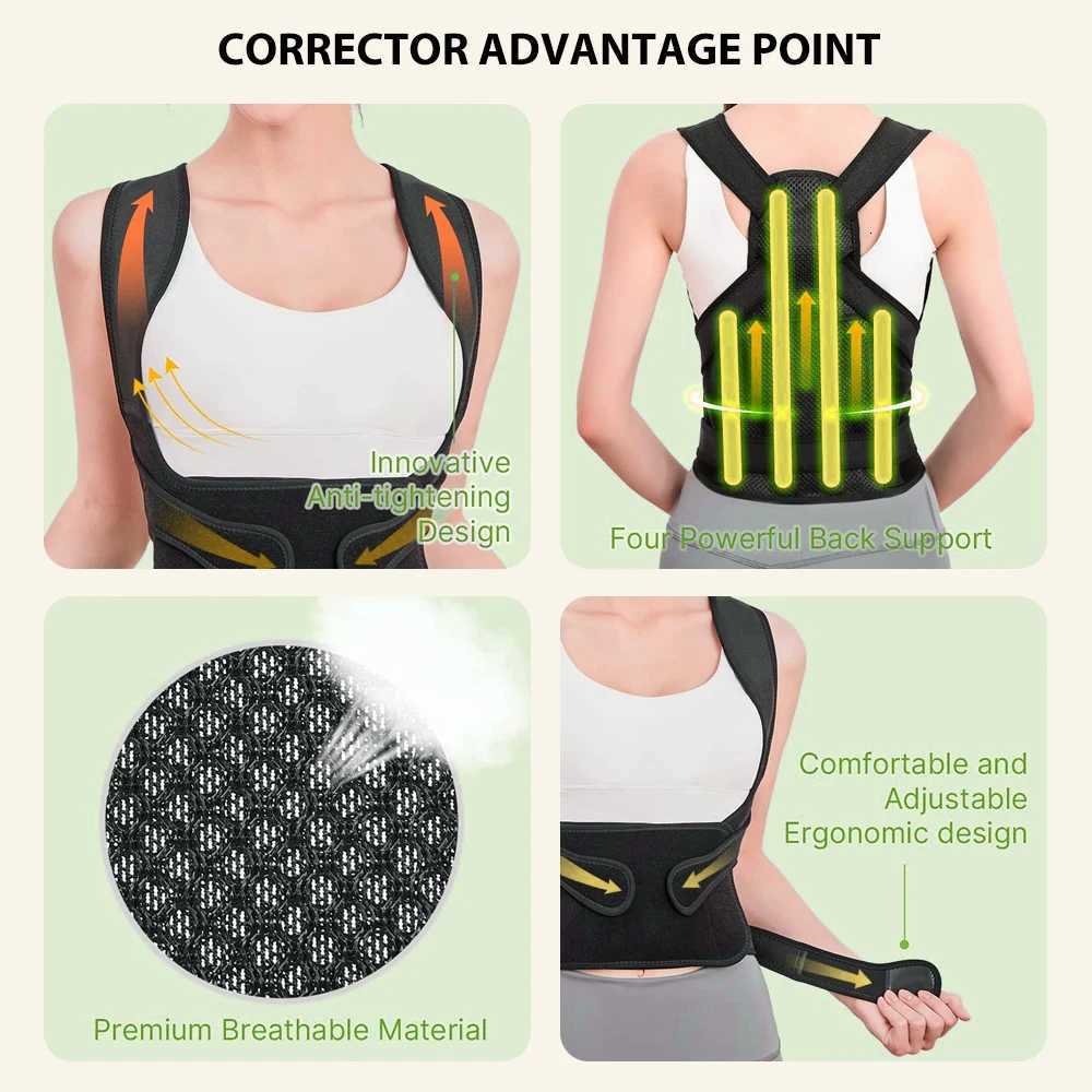 Back Brace and Posture Corrector for Women and Men Adjustable and Lightweight Straightener for Scoliosis Hunchback Correction1 D251022