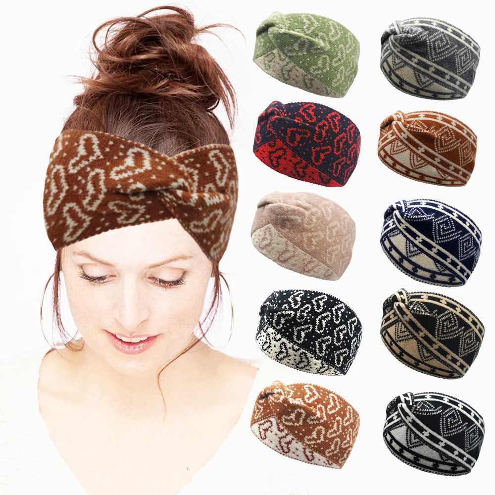 Autumn and winter keepwarm Knitted Twist Headband Workout Running Sport Elastic Hair Bands for Womens Turban Hair Wrap V251022