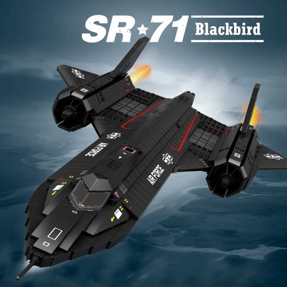 1775PCS SR71 Blackbird Fighter Building Blocks Air Force Reconnaissance Aircraft Plane Model Bricks Collection Display Kids Toy J251022