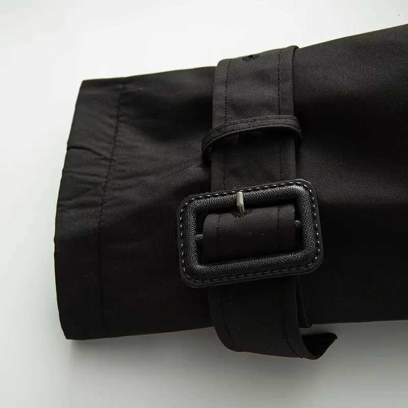 PBZA2025 autumn new womens loose version flat lapel long sleeve doublebreasted short imitation windbreaker jacket Y251105